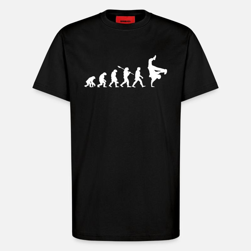 Hip-Hop-Breakdance-Evolution - Hip-Hop-Geschenkidee - T-Shirt - made by SPREAD - SOLID BLACK