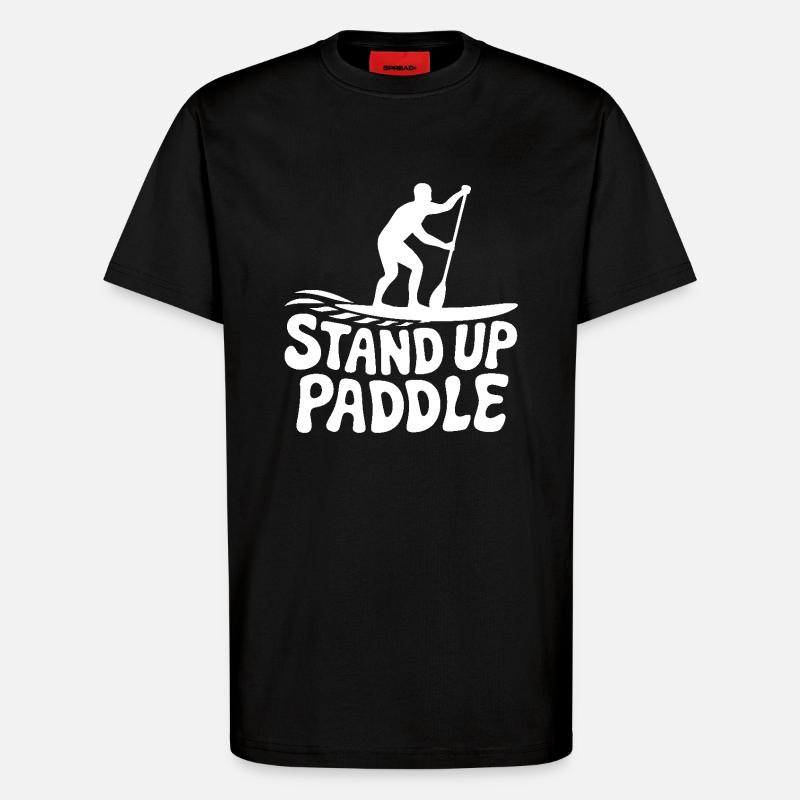 SUP Stand Up Paddle - T-shirt bio décontracté fabriqué en UE - SOLID BLACK
