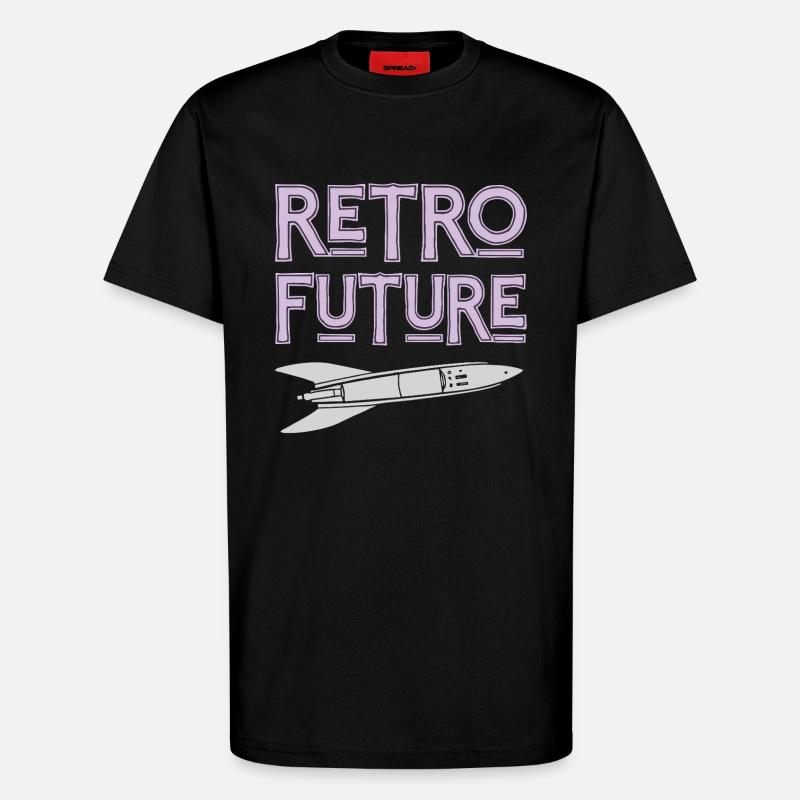 Retro Future Rakete Nostalgie - T-Shirt - made by SPREAD - SOLID BLACK