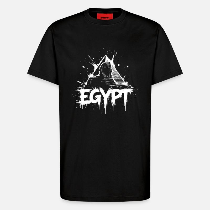 Pyramide du Sphinx d’Égypte - T-shirt bio décontracté fabriqué en UE - SOLID BLACK