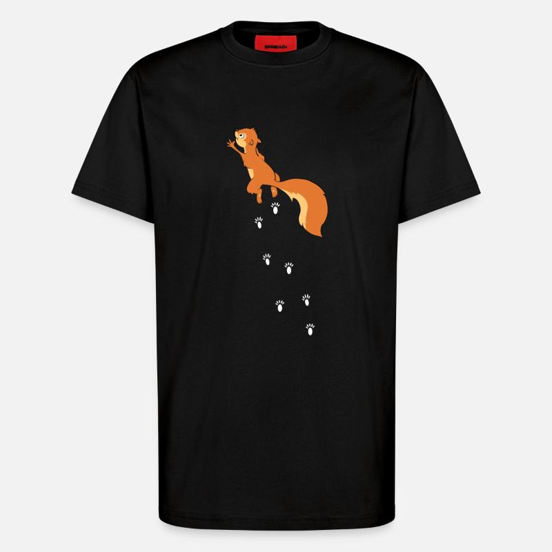 Climbing squirrel rodent squirrel - T-Shirt - made by SPREAD - SOLID BLACK