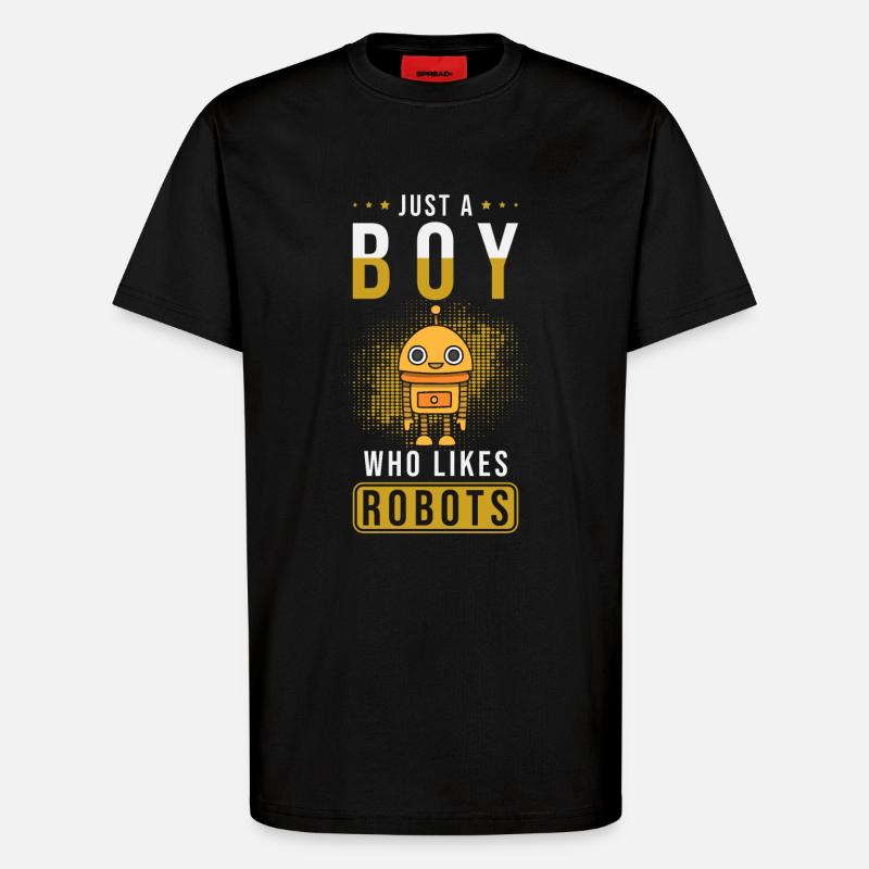 Roboter - T-Shirt - made by SPREAD - SOLID BLACK