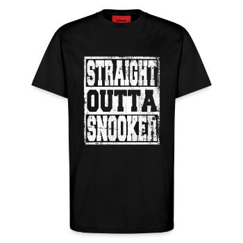 Snooker disant drôle - T-shirt bio décontracté fabriqué en UE - SOLID BLACK - Devant - Alina (178cm) & Michal (187cm)