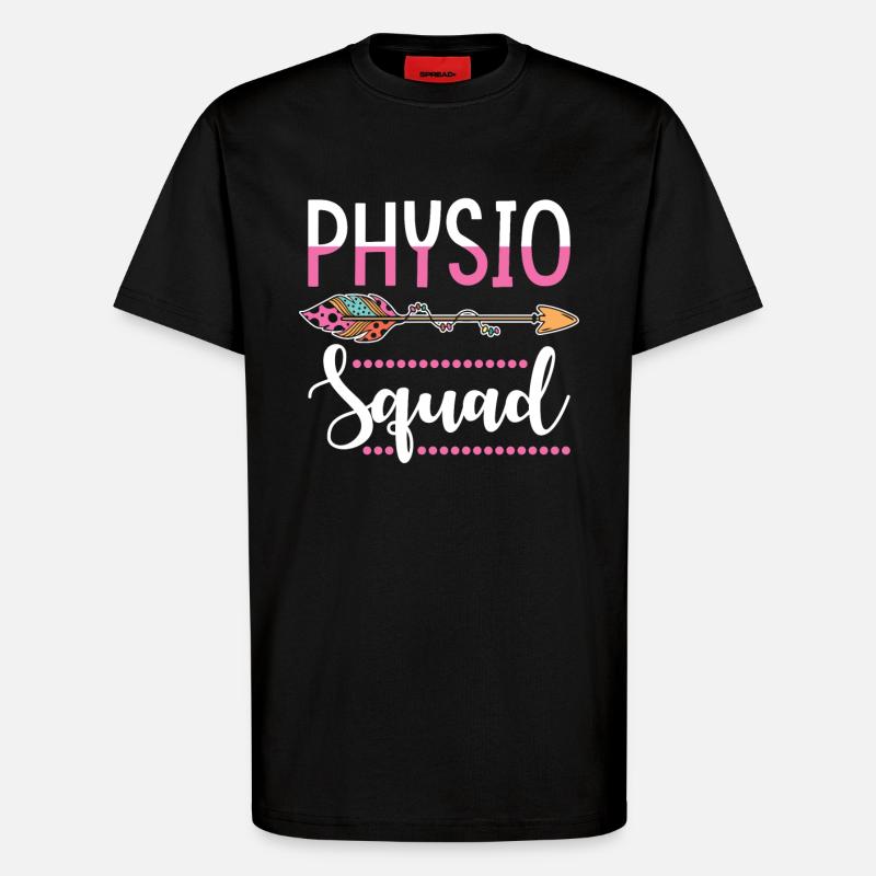 Physio physiotherapist group - T-Shirt - made by SPREAD - SOLID BLACK