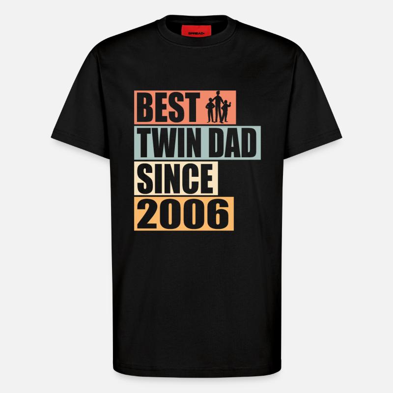 Zwillinge Vater Zwillingsvater seit 2006 - T-Shirt - made by SPREAD - SOLID BLACK