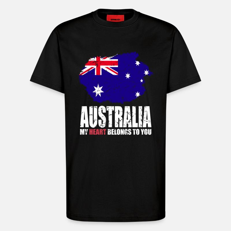 Australien Fahne - T-Shirt - made by SPREAD - SOLID BLACK