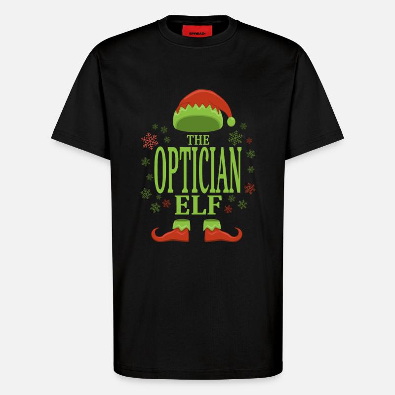 Opticien Elfe de Noël - T-shirt bio décontracté fabriqué en UE - SOLID BLACK