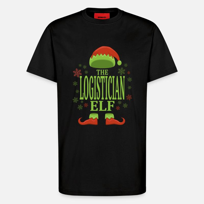 Logisticien Elfe de Noël - T-shirt bio décontracté fabriqué en UE - SOLID BLACK