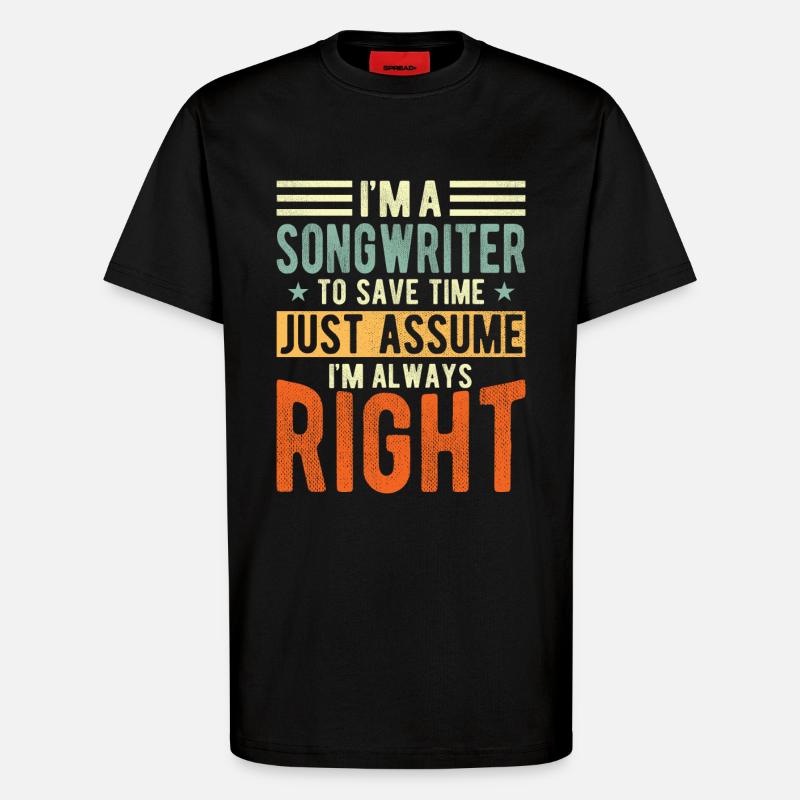 Compositeur - T-shirt bio décontracté fabriqué en UE - SOLID BLACK