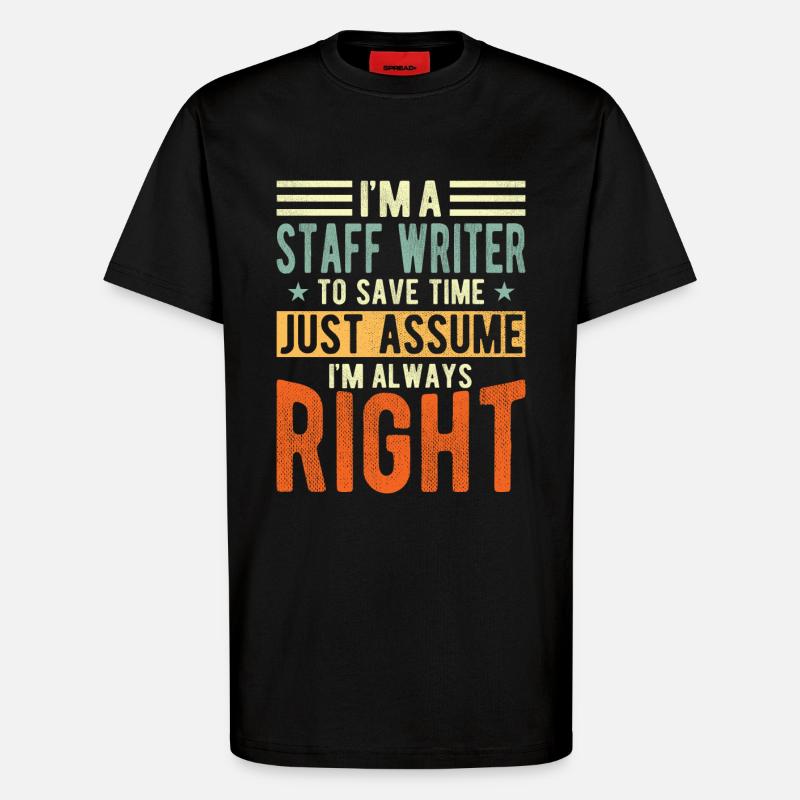 Employed author - T-Shirt - made by SPREAD - SOLID BLACK