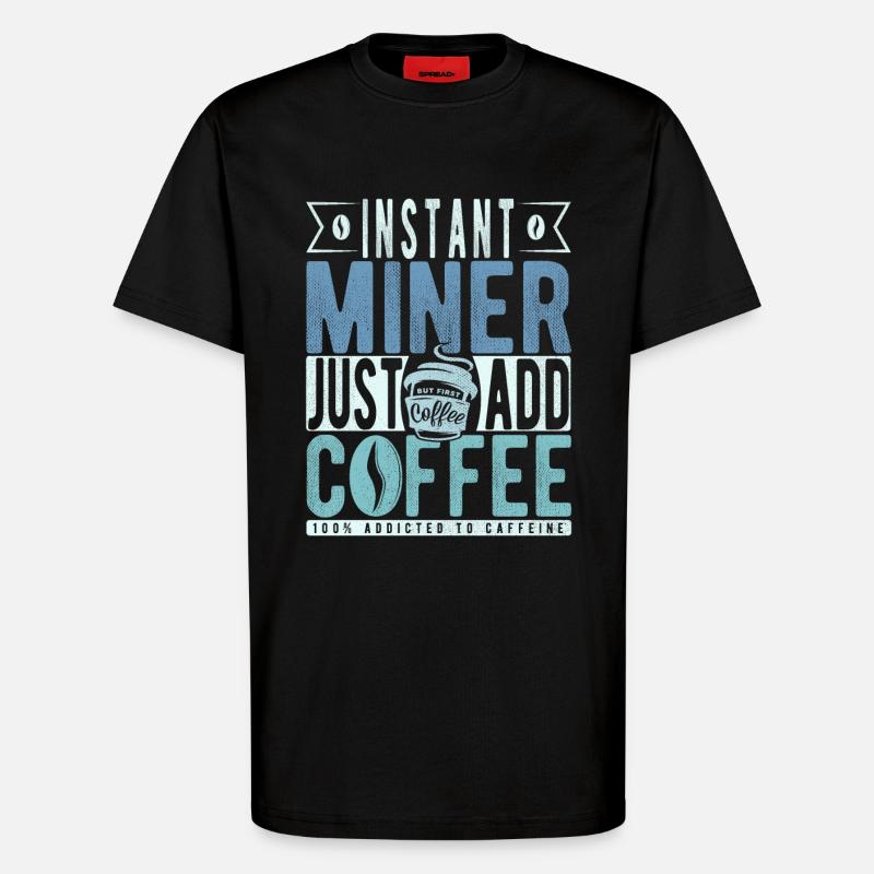 Dicton de café Bergmann - T-shirt bio décontracté fabriqué en UE - SOLID BLACK