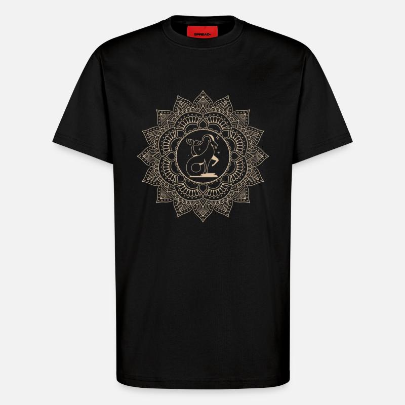 Steinbock sternzeichen Mandala - T-Shirt - made by SPREAD - SOLID BLACK
