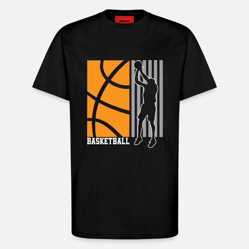 Joueurs de basket-ball - T-shirt bio décontracté fabriqué en UE - SOLID BLACK