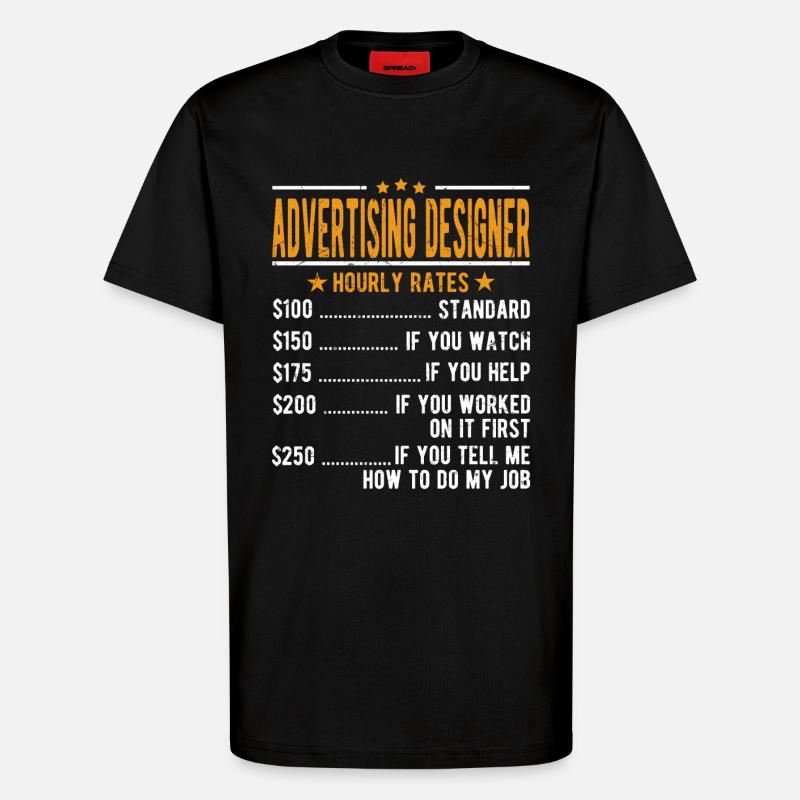 Werbedesigner Stundenlohn - T-Shirt - made by SPREAD - SOLID BLACK