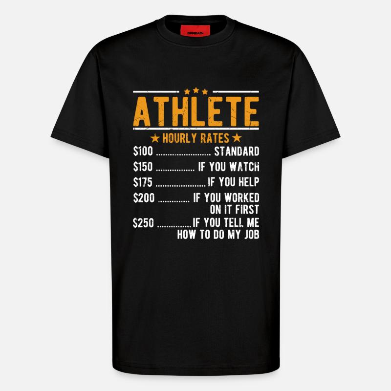 Athlet Stundenlohn - T-Shirt - made by SPREAD - SOLID BLACK