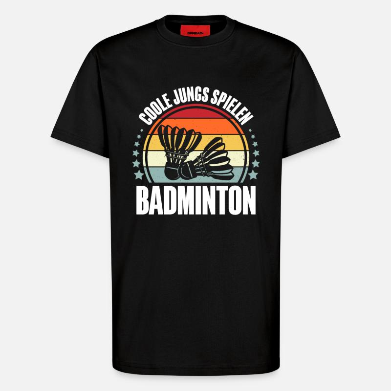 Badminton - T-Shirt - made by SPREAD - SOLID BLACK