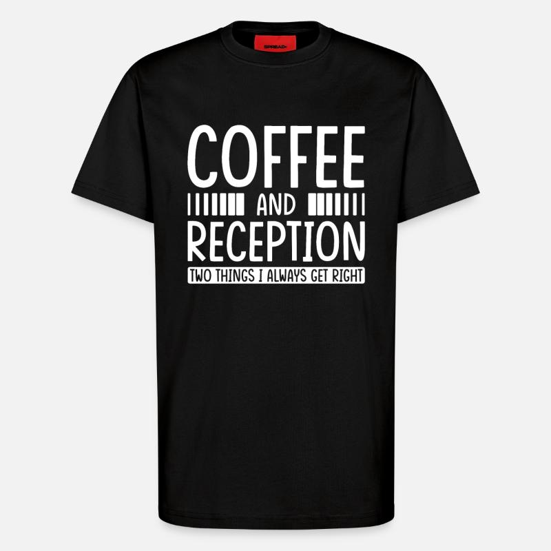 Réceptionniste Cadeau Café réceptionniste - T-shirt bio décontracté fabriqué en UE - SOLID BLACK
