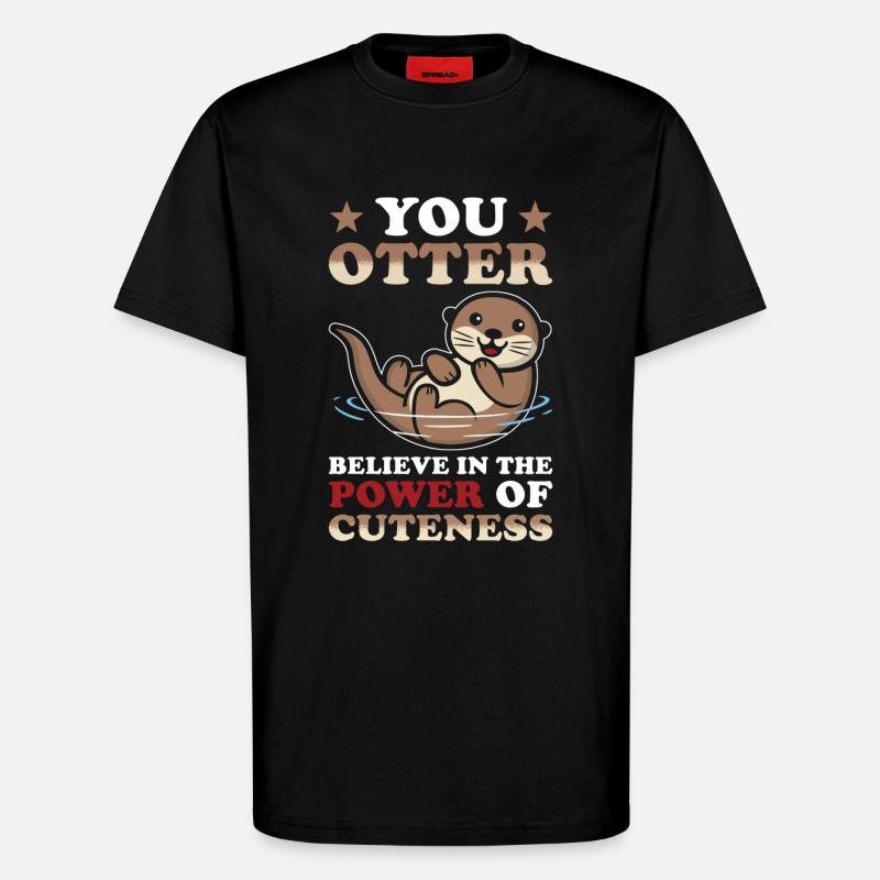 Otter Niedlich - T-Shirt - made by SPREAD - SOLID BLACK