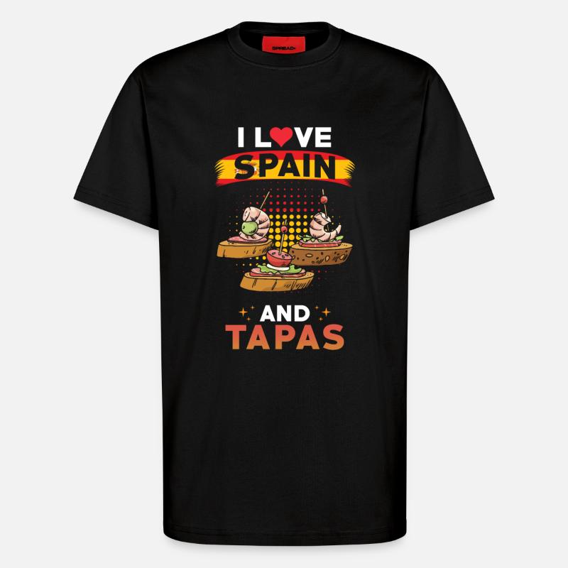 Tapas Spanien Spanische Küche - T-Shirt - made by SPREAD - SOLID BLACK