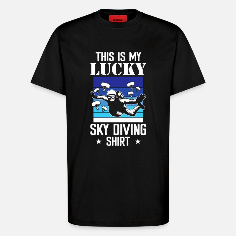 Skydive skydiving - T-Shirt - made by SPREAD - SOLID BLACK