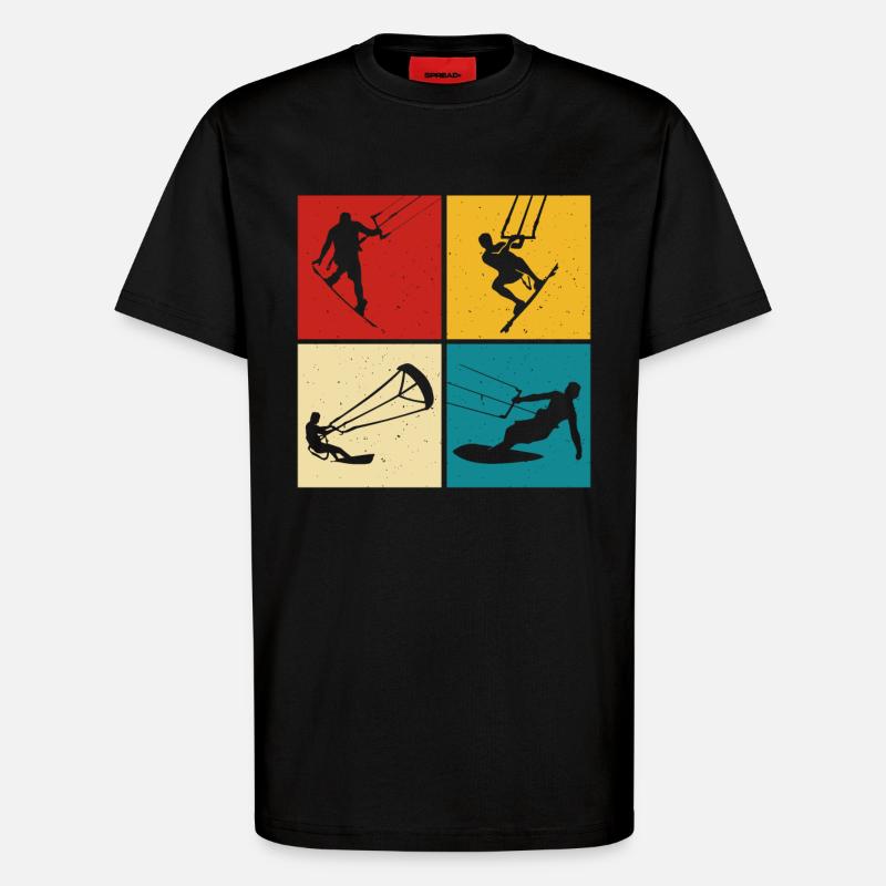 Kitesurf Kitesurfer Kiteboard - T-Shirt - made by SPREAD - SOLID BLACK