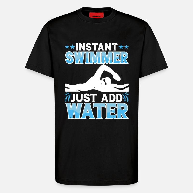 Flotteur de natation - T-shirt bio décontracté fabriqué en UE - SOLID BLACK