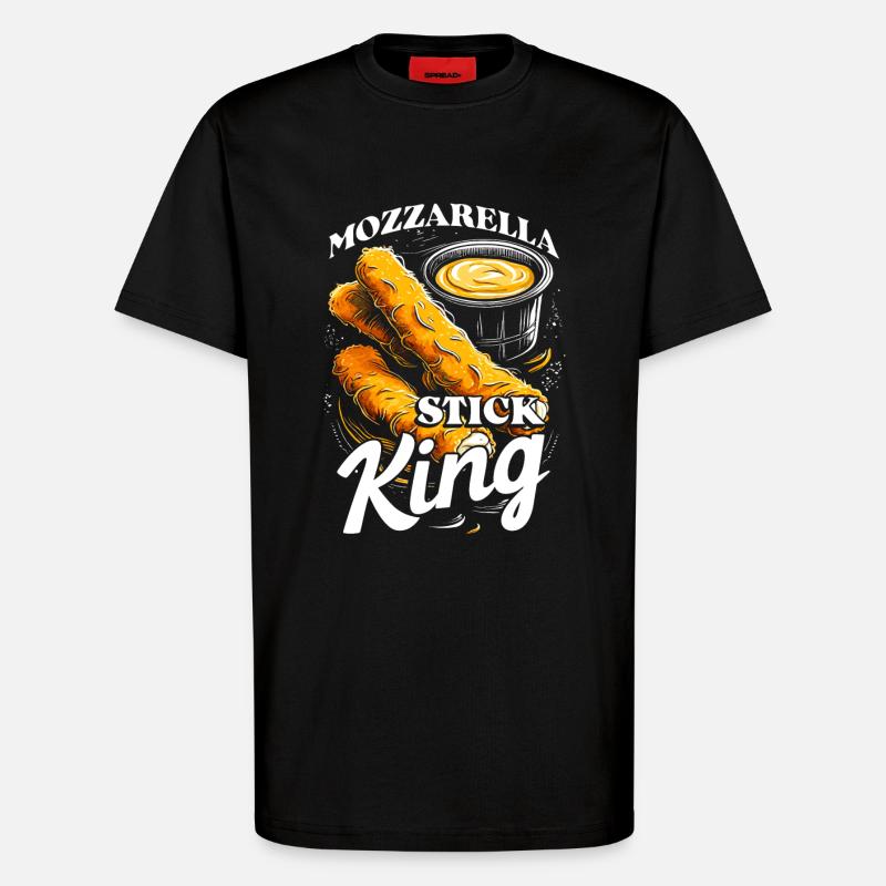 Mozzarella Stick King - T-Shirt - made by SPREAD - SOLID BLACK