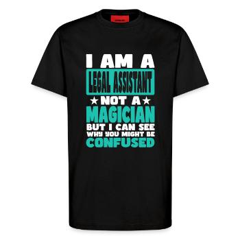 Legal Assistant - T-Shirt - made by SPREAD - SOLID BLACK - Front - Alina (178cm) & Michal (187cm)
