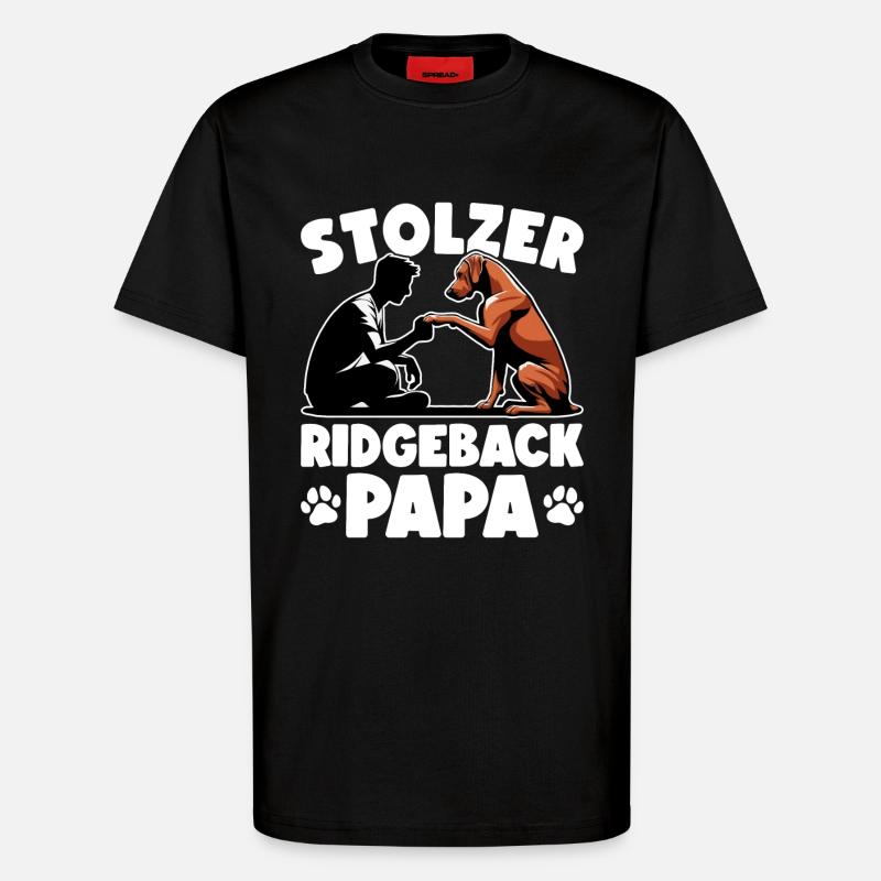 Rhodesian Ridgeback Papa Rhodesian Ridgebacks - T-Shirt - made by SPREAD - SOLID BLACK