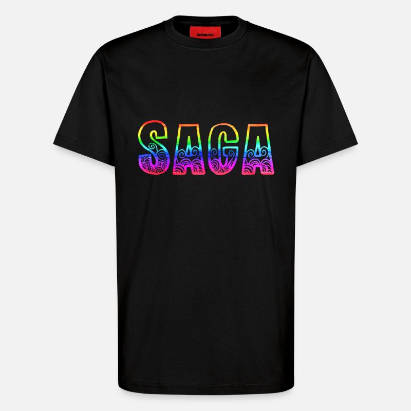 saga rs regenbogen - T-Shirt - made by SPREAD - SOLID BLACK