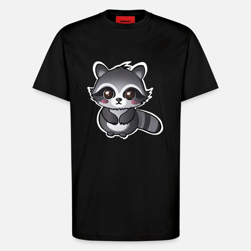 Raton laveur - T-shirt bio décontracté fabriqué en UE - SOLID BLACK