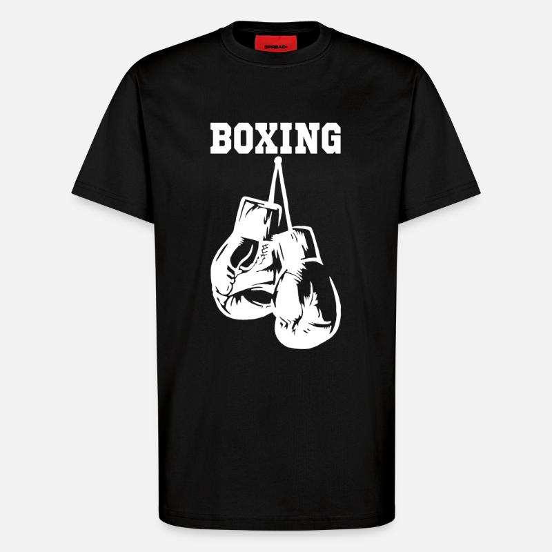 Weiße Boxhandschuhe - T-Shirt - made by SPREAD - SOLID BLACK