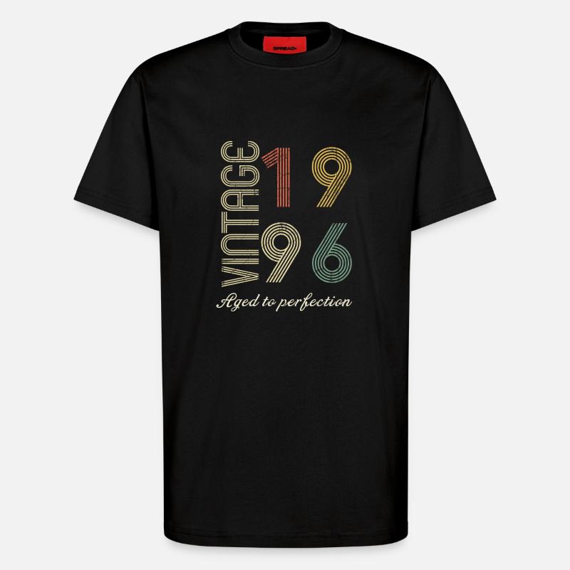 28th Anniversary Gift - 1996 - T-Shirt - made by SPREAD - SOLID BLACK
