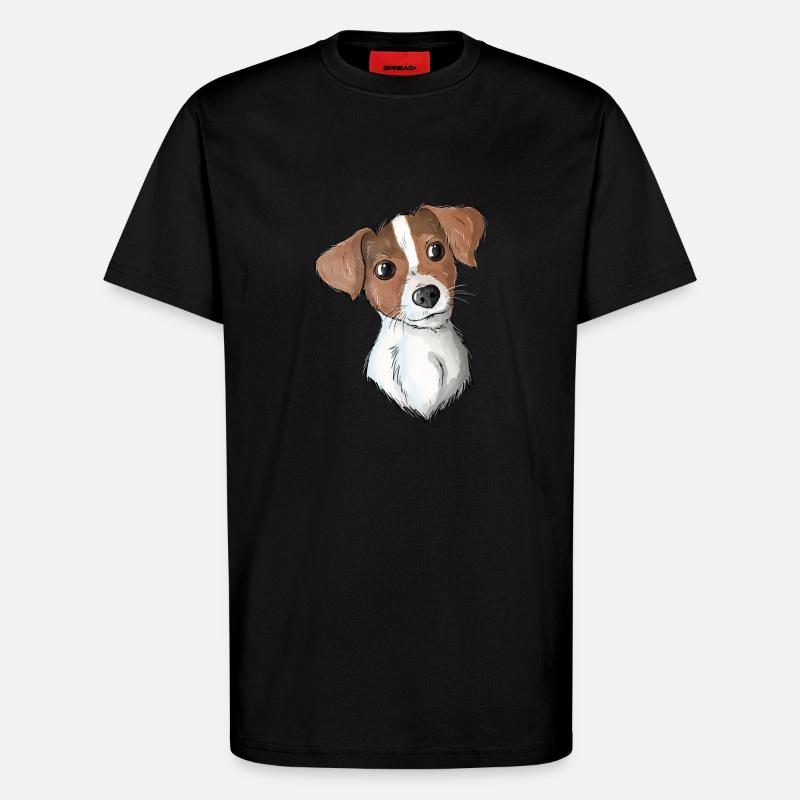 Jack Russell Pattern 4 - T-Shirt - made by SPREAD - SOLID BLACK