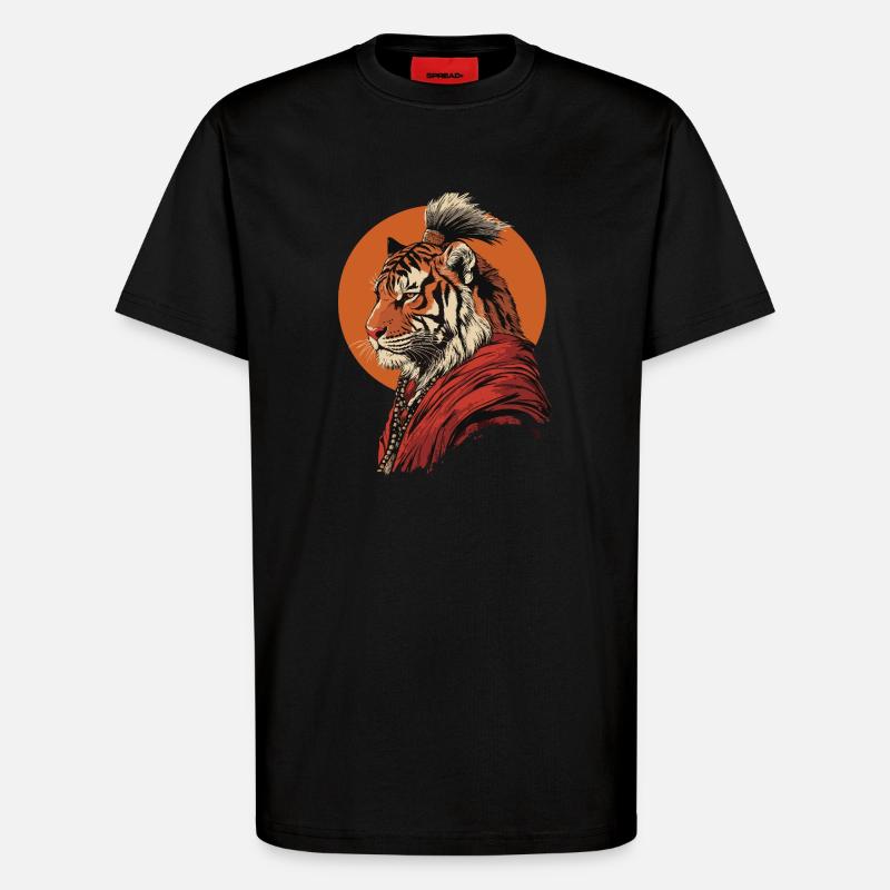 Tiger Mönch - T-Shirt - made by SPREAD - SOLID BLACK