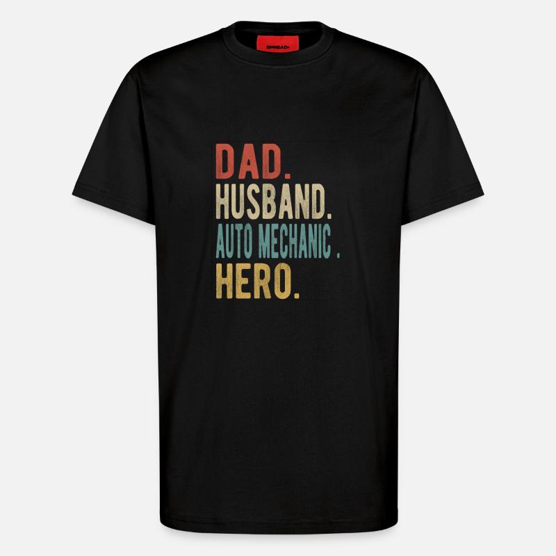 Automechaniker Vater Ehemann Held - T-Shirt - made by SPREAD - SOLID BLACK