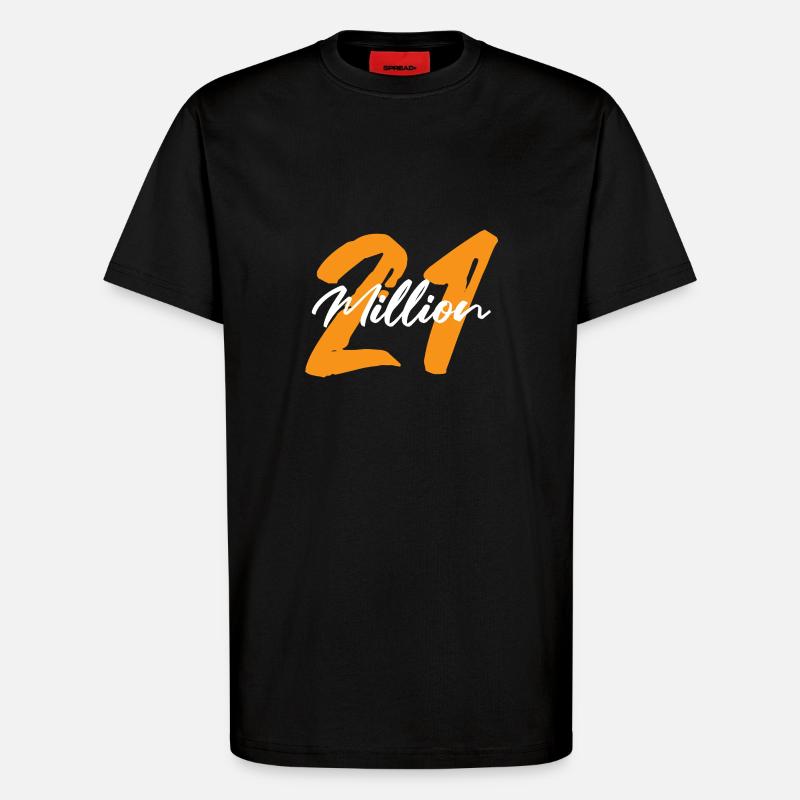 21 Million Bitcoin Blockchain Kryptowährung - T-Shirt - made by SPREAD - SOLID BLACK