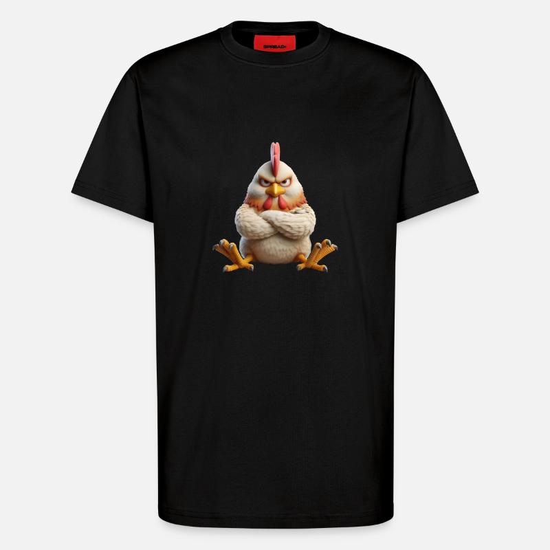Hahn grimmig 1 - T-Shirt - made by SPREAD - SOLID BLACK