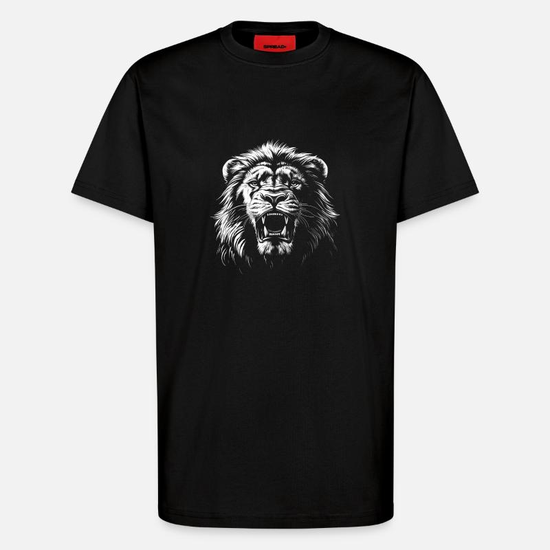 Aggressiver Löwe - T-Shirt - made by SPREAD - SOLID BLACK