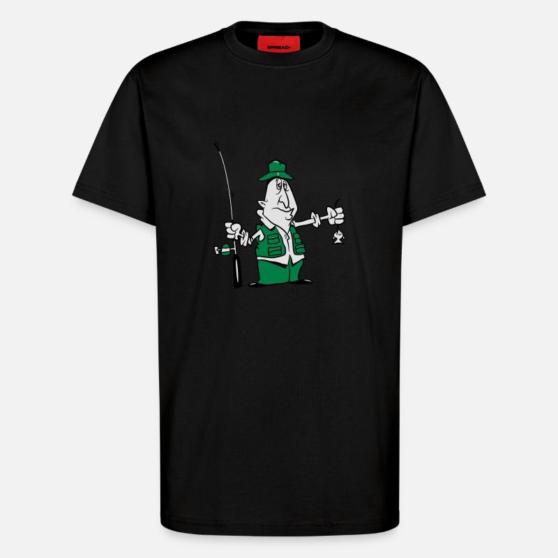angeln witzig pech - T-Shirt - made by SPREAD - SOLID BLACK