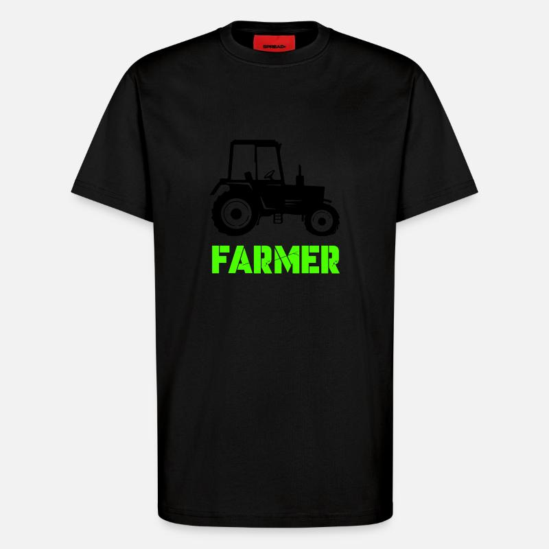 traktor farmer - T-Shirt - made by SPREAD - SOLID BLACK