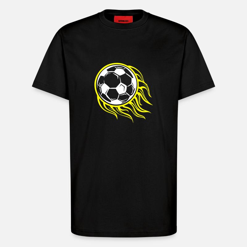 Soccer Flame Fire Symbol - T-Shirt - made by SPREAD - SOLID BLACK