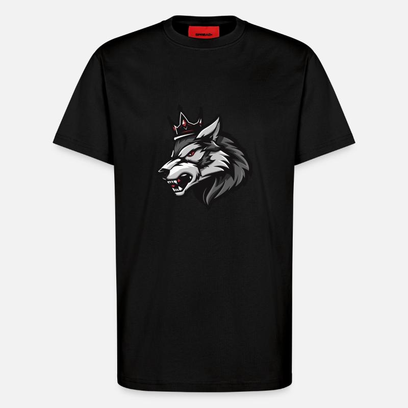 Wolf Crown - T-Shirt - made by SPREAD - SOLID BLACK