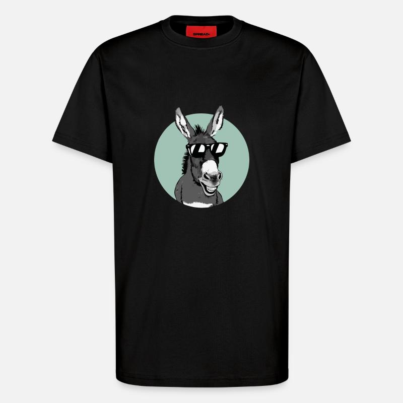 Esel Eselchen Maultier Muli - T-Shirt - made by SPREAD - SOLID BLACK