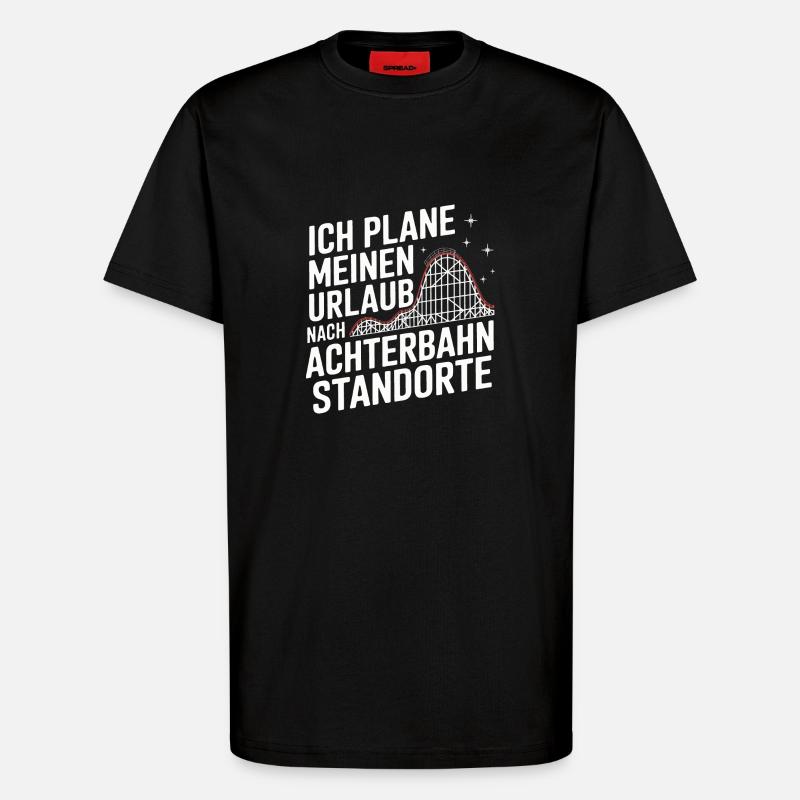 Achterbahn Freizeitpark Roller Coaster - T-Shirt - made by SPREAD - SOLID BLACK