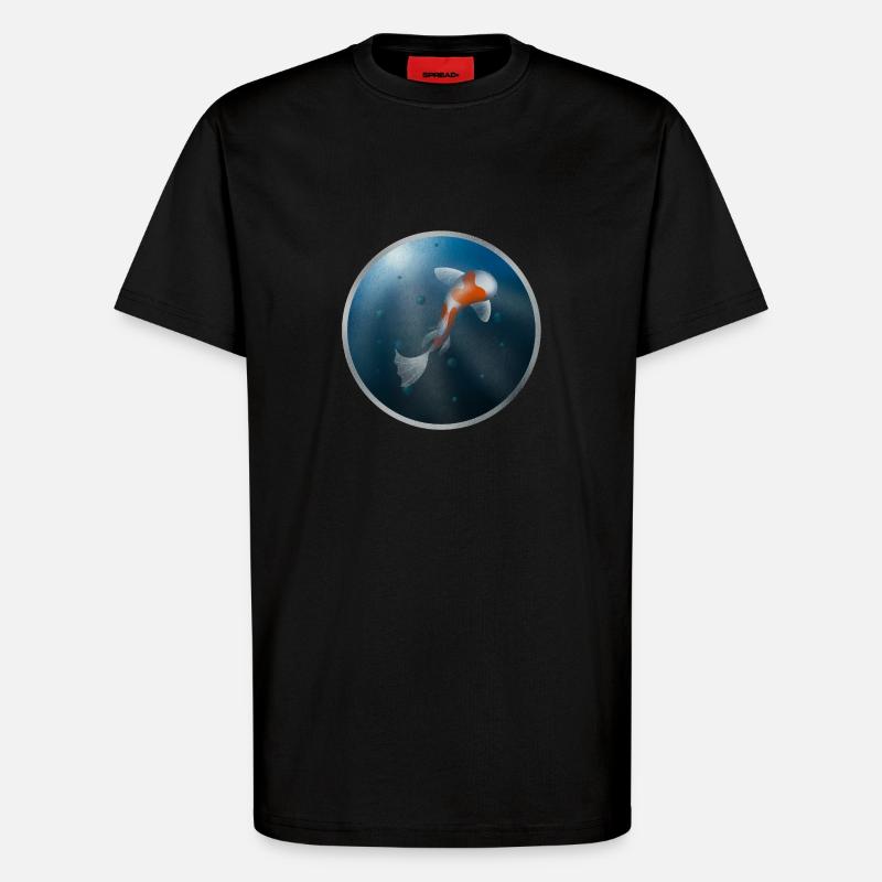 Fish under water - T-Shirt - made by SPREAD - SOLID BLACK