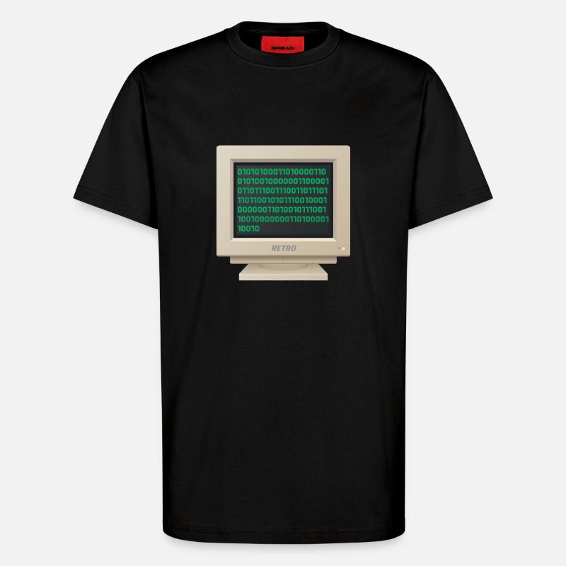 CRT - Binary Code - T-Shirt - made by SPREAD - SOLID BLACK