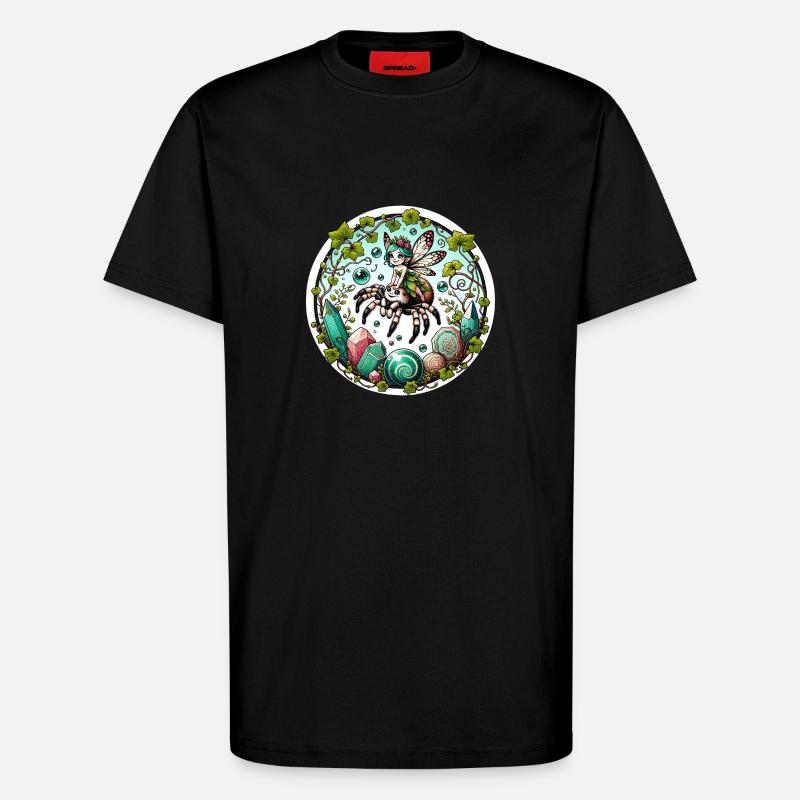 Fée araignée mignonne - T-shirt bio décontracté fabriqué en UE - SOLID BLACK
