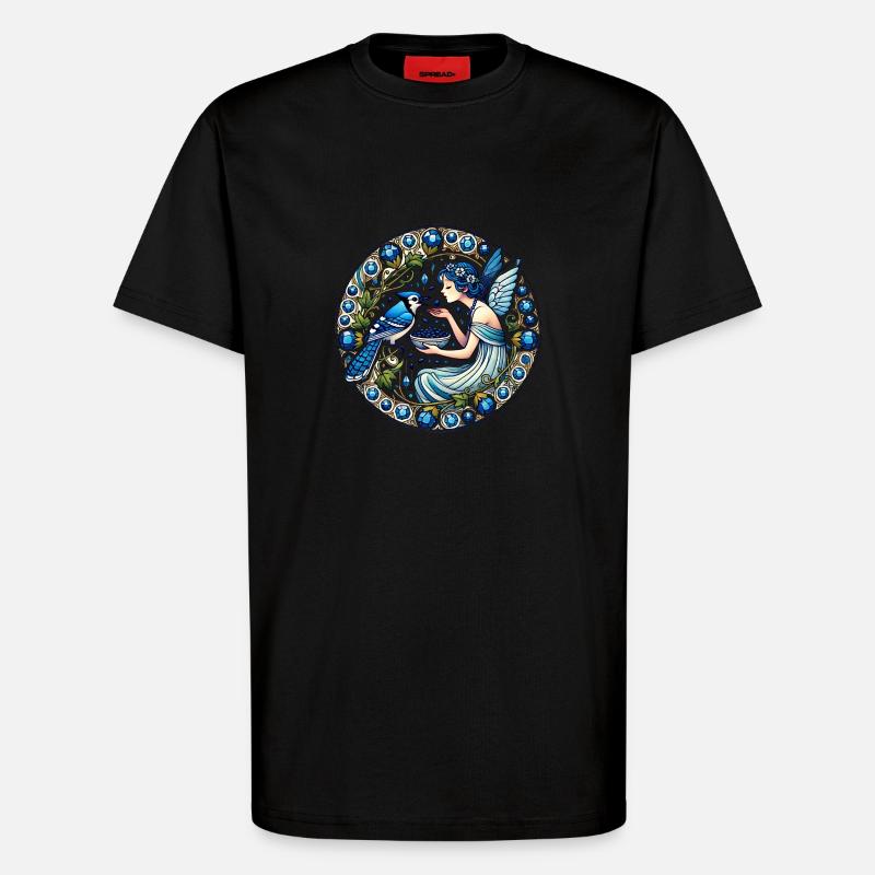 Blauhäher Fee - T-Shirt - made by SPREAD - SOLID BLACK
