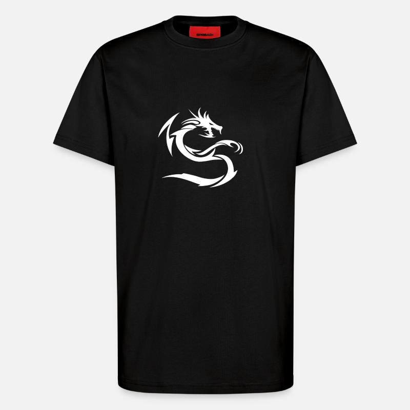 Snow White Drachen - T-Shirt - made by SPREAD - SOLID BLACK